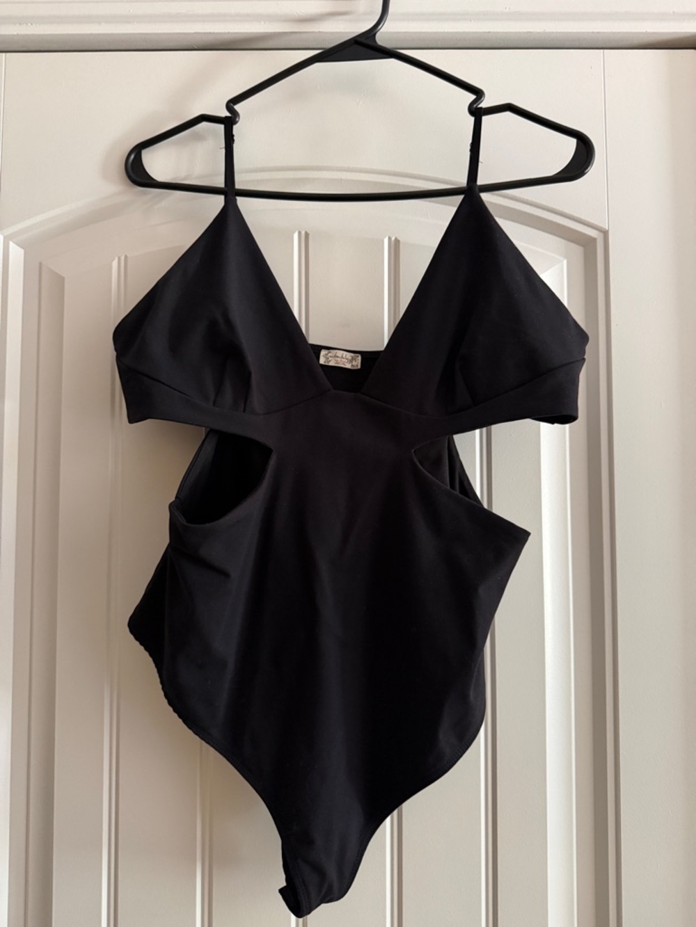 Revolve X Free People Black Love Triangle Cut Out Bodysuit